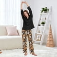 thumbnail image 6 of Dailycode Women's Pajama Pants Wide Leg Lounge Pj Bottoms With Pockets Chihuahua Dog Face, 6 of 7