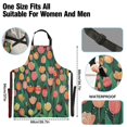 thumbnail image 3 of Orange Pink Flowers Chef Kitchen Apron with Pockets for Women Waterproof Aprons for Cooking Baking, 3 of 7