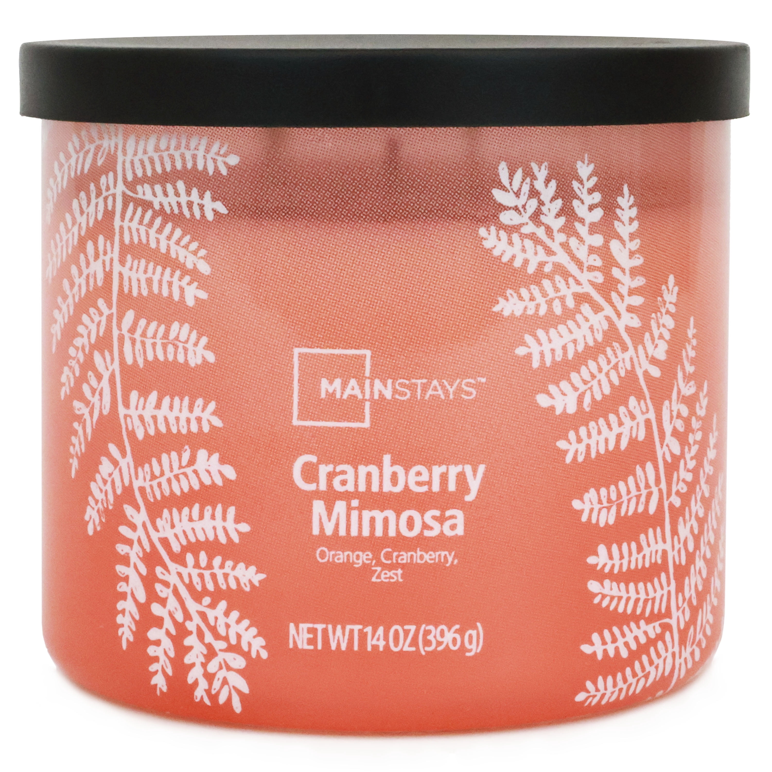 (3 pack) Mainstays 3-Wick Ombre Wrap Cranberry Mimosa Candle, 14 Ounce