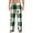 White, variant on Green White Lumberjack Plaid Print Men's Home Trousers, Elastic Drawstring Home Pajamas Clothing Suitable for Adult Men-Large