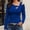 Blue, variant on SIYUDAN Tshirts Shirts for Women Cut Out Cold Shoulder Long Sleeve Fitted Asymmetrical Going Out T Shirts for Women Casual Summer Tee, Size XXXXL