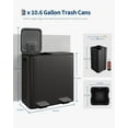 thumbnail image 3 of OUYAWEI 2 x 10.6 Gallon Stainless Steel Double Trash Can with Lid Large Dual Trash and Recycle Bin Combo,Step-on Kitchen Metal Garbage Cans,PP Inner Buckets,Liner Rim,Matte Gray, 3 of 9