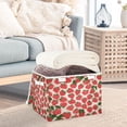 thumbnail image 4 of Iauyy Large Storage Box with Lid - Foldable Home Storage Bins for Clothes Toy Holiday Decor, Red Strawberry Pattern (42*32*30cm), 4 of 6