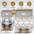 thumbnail image 5 of Pink Flowers Window Privacy Film, Spring Floral Butterfly Elegant Pastoral Static Cling UV Sun Blocking Heat Control Window Tint Day and Night, Non-Adhesive One Way Privacy Cover 29.5''x78.7'', 5 of 7