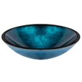 thumbnail image 1 of Eden Bath EB-GS84 18.75 x 15.375 x 5 Po. Vase Ovale en Verre Feuille pour Évier, Bleu Turquoise, 1 of 1