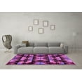 thumbnail image 3 of Ahgly Company Indoor Round Oriental Purple Modern Area Rugs, 7' Round, 3 of 4