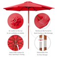 thumbnail image 4 of Yescom 9FT Wooden Patio Umbrella UV30+ for Beach Pool Wedding Party Table Market Garden Yard Hotel Deck Cafe Red, 4 of 10