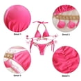 thumbnail image 3 of Bikini sexy para mujer, con parte inferior de cristal y triángulo, traje de baño con cuello halter, traje de baño sexy, 3 of 5