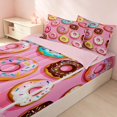 thumbnail image 3 of Erosebridal Kawaii Donut Zipper Twin Comforter Sets with Fitted Sheet and 2 Pillowcases for Girls, Cartoon Dessert Zipper Bedding Set, Pink Reversible, 3 of 7