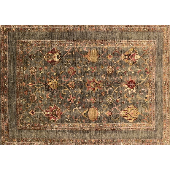Ahgly Company Indoor Rectangle Oriental Brown Industrial Area Rugs, 5' x 7'