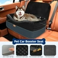 thumbnail image 4 of Dog Car Seat for Large Dogs up to 55 lbs or 2 Small Dogs with 4" Memory Foam, Medium Pet Booster Seat Cover with Triple Safety Belts, Adjustable Leashes, Detachable/Washable (Dark Black, Large), 4 of 6