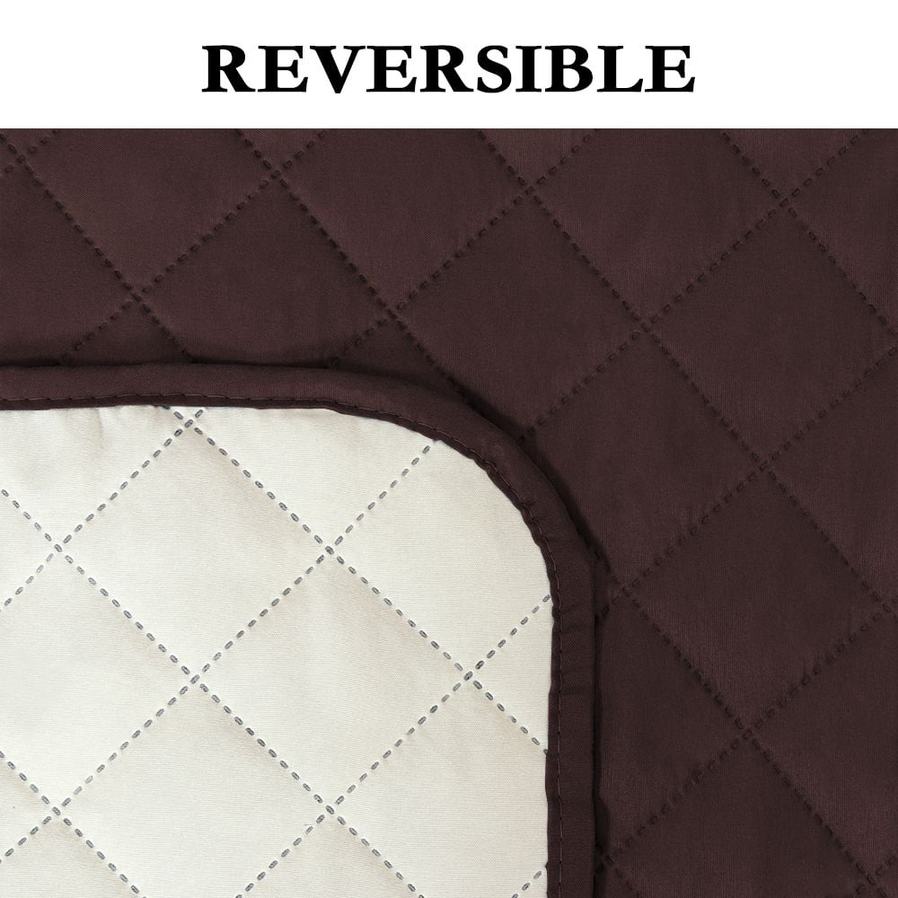 PrimeBeau Comfortable Reversible OEKO-TEX Sofa Slipcover, Soft Cover, Brown/Beige, 75" x 110"