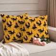 thumbnail image 2 of Halloween Outdoor Waterproof Pillow Covers, Orange Farmhouse Crow Spooky Black Birds Decorative Square Throw Pillowcase Sofa Cushion Sham for Patio/Couch/Chair, 16"x16" 2 Pack, 2 of 8
