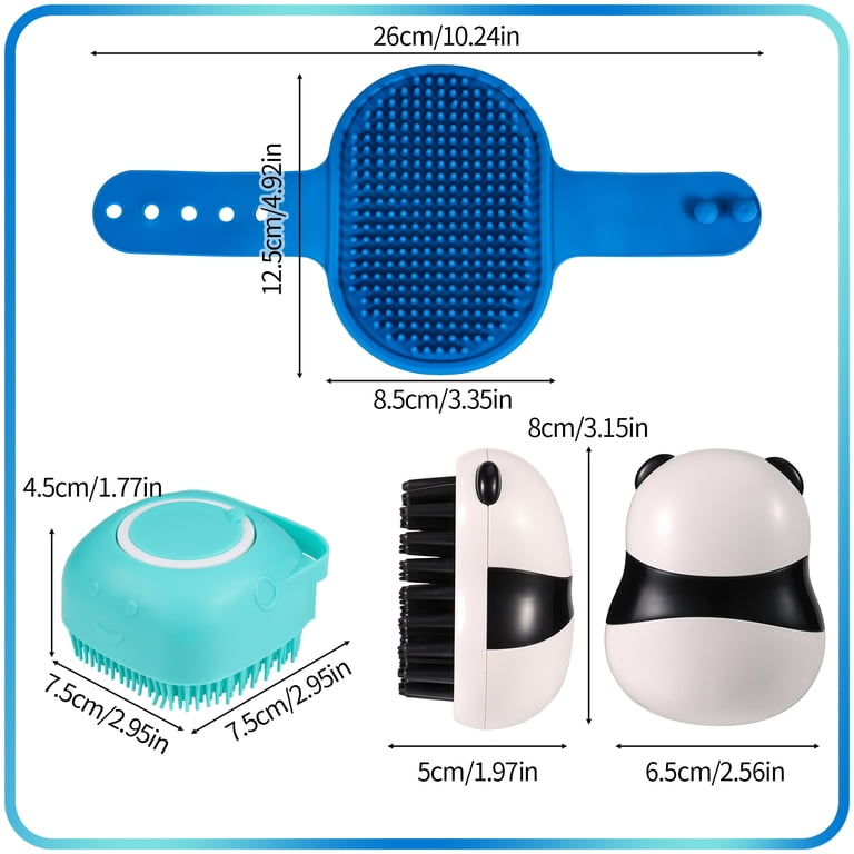 Qweryboo 3Pcs Dog Bath Scrubber Set With Ring Handle photo 5