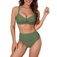 thumbnail image 1 of Bikini ZAFUL Twist de cintura alta para mujer verde claro talla L, 1 of 6