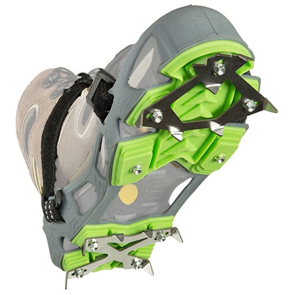 STABILicers Hike Macro Traction Cleats, Gray/Green, Medium