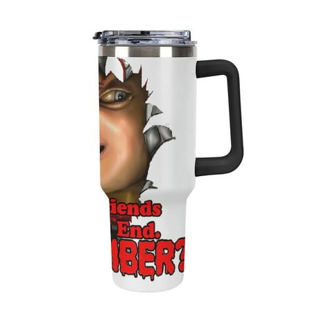 

Horror Chucky 40oz Water Bottle Fits in Cup Holder Stainless Steel Insulated Tumbler with Handle Straw Car Cup