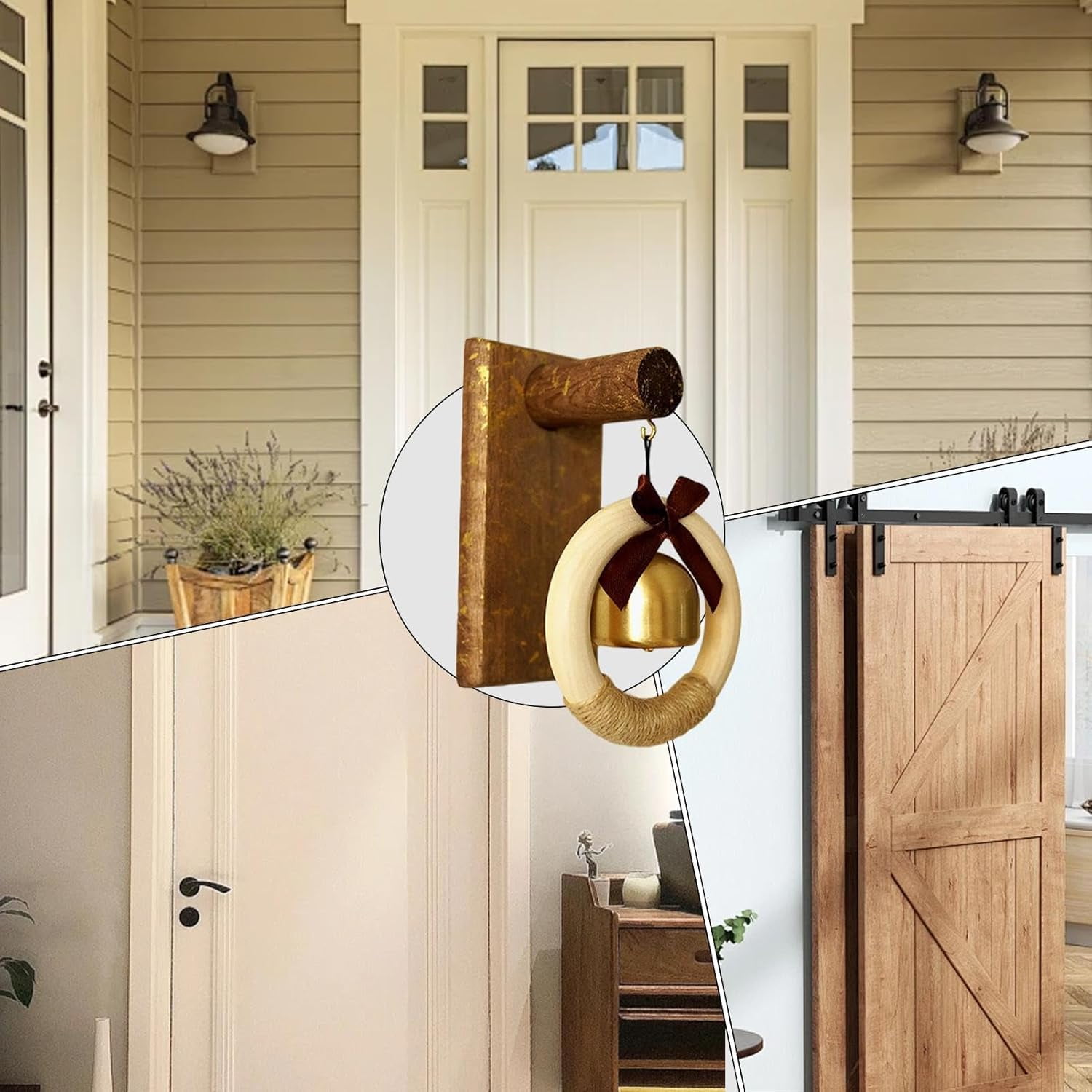 Hangable Door Bell | Bow Design Brass Door Open Chime | Loud Door Bell, Entry Alert Chime, Indoor Ornament for Home Workplace Store Rest