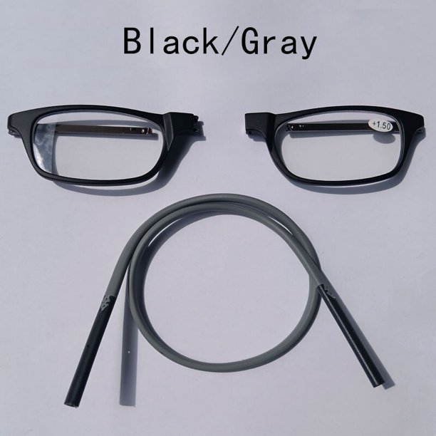 Gafas de lectura magnéticas portátiles que se pueden colgar alrededor del cuello con cordón ajustable para hombres y mujeres