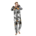 thumbnail image 3 of AGWOLF Halloween Matching Family Pajamas Sets Family Ghost Onesies Sleepwear Family Matching Pjs Long Sleeve Zipper Hoodies Loungwear for Halloween Nights Dad L, 3 of 5