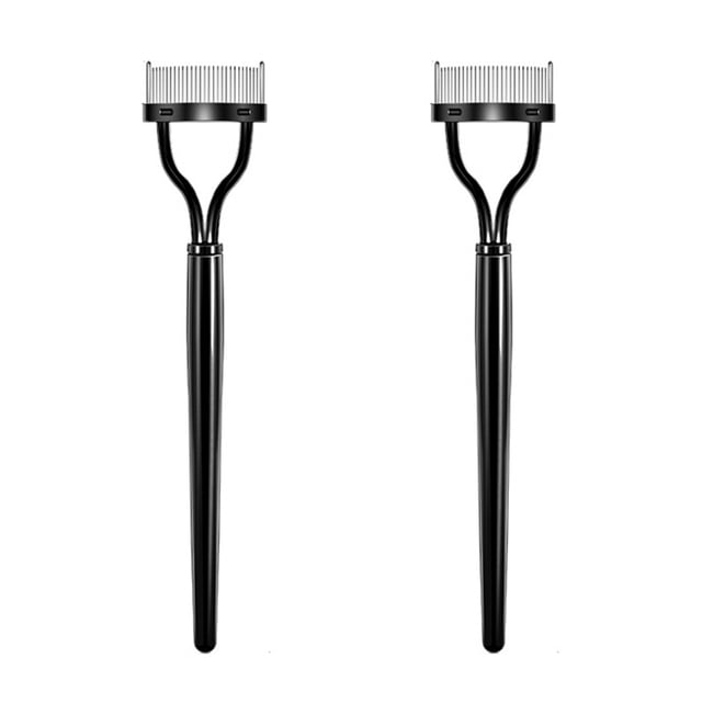Portable Eyelash Comb Half Arc Steel Needle Eyelash Comb Eyebrow Brush Eyelash Grafting Tool