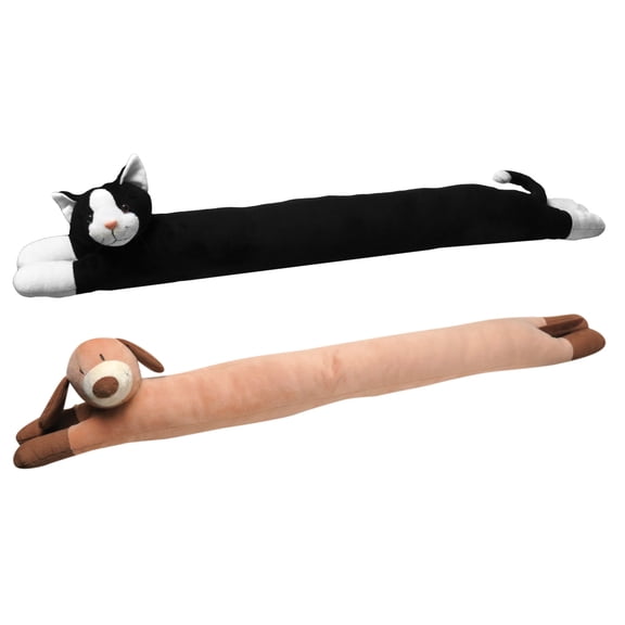 2 Pack - Evelots Draft Stopper/Blocker - Energy Saving Kitty Cat Puppy Dog Set Door/Window-38 Inch-Keep Heat In-Cold Air/Noise/Odors Out