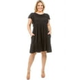 thumbnail image 3 of Pastel by Vivienne Women's Flutter Sleeve Midi Dress Plus Size Black XXX-Large, 3 of 3