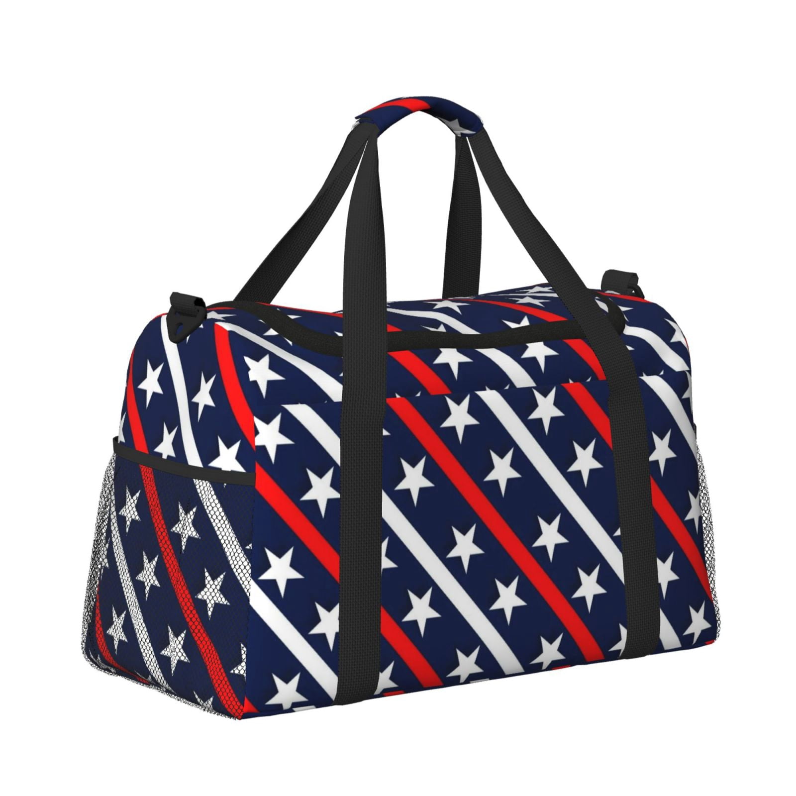 Fuzoiu Patriotic Star Print Travel Duffle Bag,Carry On Tote Bags,Duffel Bag,Sport Gym Bag, Hospital Bag for Labor and Delivery, Overnight Bag,Luggage Bag