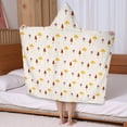 thumbnail image 5 of Yellow Brown Mushroom Small Flower White Pattern Hooded Bath Towel，50"x30" for Ages 3 To 12 Kids, Quick Dry Lightweight Soft Microfiber Hood Beach Towel Cover Up for Kids, 5 of 7
