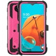 thumbnail image 1 of Mignova for LG K31 Case,LG Aristo 5 Case,LG Fortune 3 Case,[Built-in Screen Protector][Kickstand] Heavy Duty Rugged PC Back &Soft TPU Inner Armor Swivel Belt Clip Holster Protective Case(Pink), 1 of 7