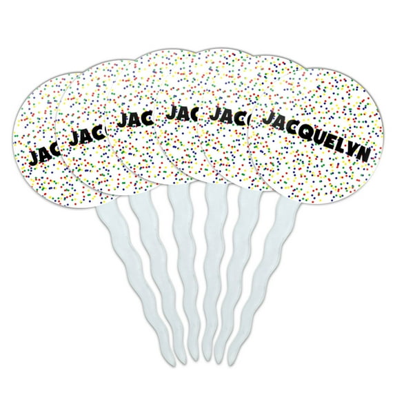 Jacquelyn Cupcake Picks Toppers - Set of 6 - Mutlicolored Speckles
