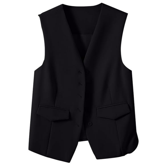 DondPO Womens Vest Women's Autumn and Winter Vest Small Waistcoat Suit Waistcoat Women's Outerwear Vests Vest Women Trendy Black M Clearance!