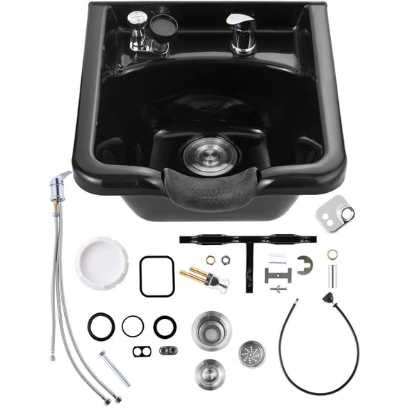 Black ABS Plastic Salon Shampoo Bowl Sink Spa Hair Washing Sink Beauty Salon Equipment for Hair Stylists