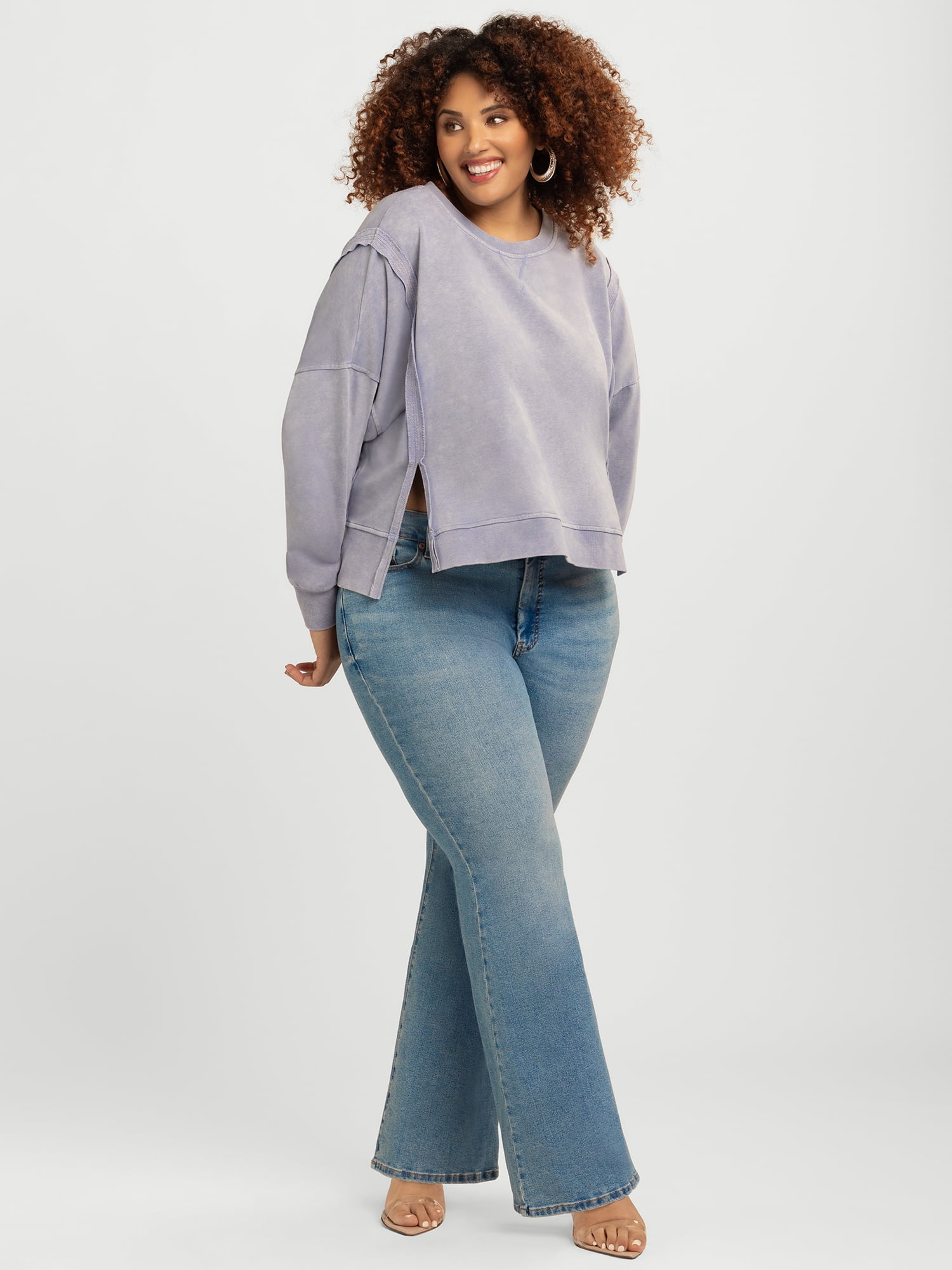 Jessica Simpson Women's Philomenia Knit Denim Pullover Top, Sizes XS-4X