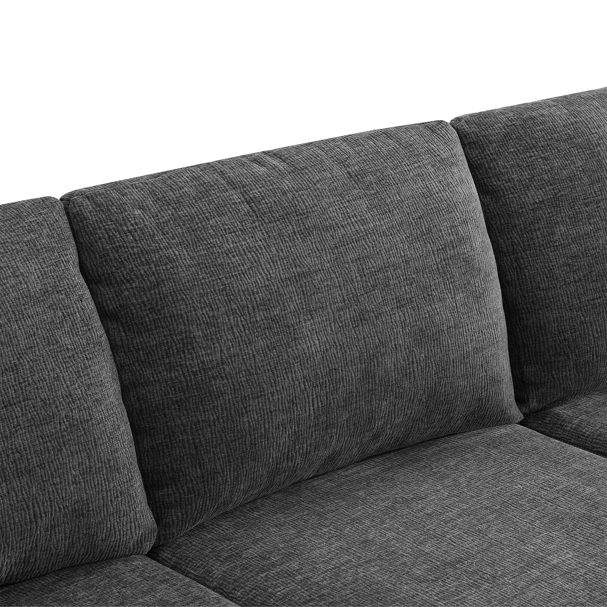 MAYEERTY 110x72" Modular U-Shaped Sectional Sofa - Luxury Chenille Floor Couch with Ottomans/Deep Seat, No Assembly for Living Room/Bedroom, 3 Colors