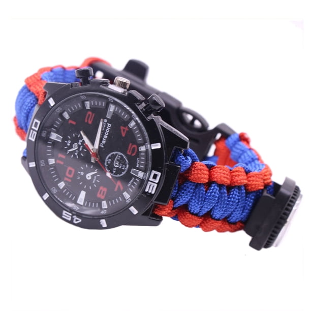 Reloj de supervivencia para acampar al aire libre, pulsera multifuncional, brújula, cuerda, silbato, pulsera Paracord, Kit de herramientas YUNYI BRAND Deportes
