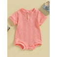 thumbnail image 2 of Bagilaanoe Newborn Baby Girl Boy Rompers Short Sleeve Bodysuits 3M 6M 9M 12M 18M Infant Casual One Piece Short Jumpsuit, 2 of 8