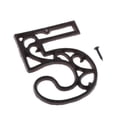 thumbnail image 2 of Número de hierro forjado 0-9, números de puerta, números de de dirección para y buzón número 5 perfecl Placa de la placa de la puerta, 2 of 8