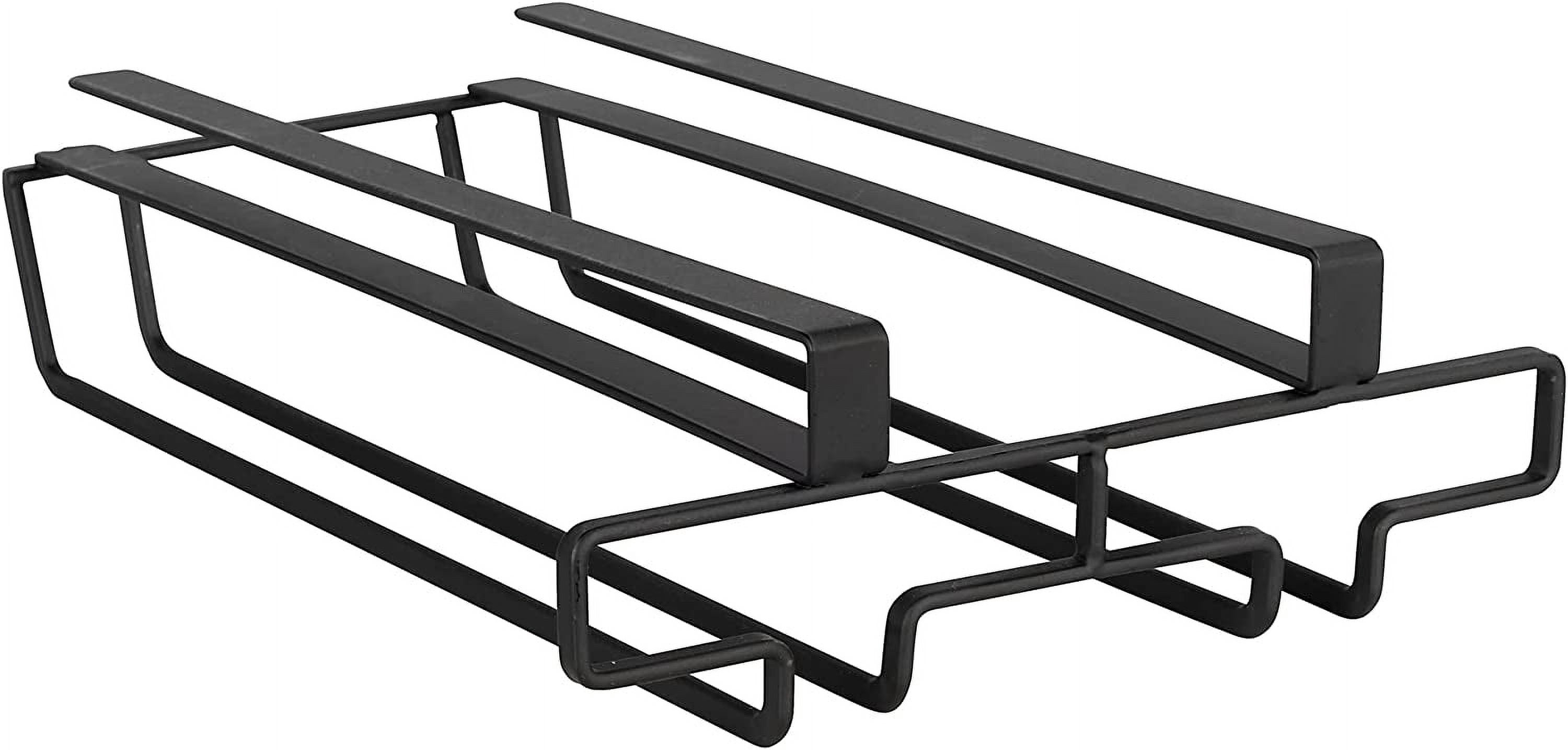 Noir - 1 Pce Support en Verre sur Étagère - Module d'Armoire de Cuisine, Métal, 26*21.6*4.6cm.
