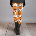thumbnail image 3 of Halloween Leggings for Women Spooky Pumpkin Trick or Treat Print Festive Holiday Party Casual Soft Slim Stretch Pants Daily Party Outfits, 3 of 5