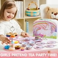 thumbnail image 4 of Joyfy 35 Pcs Unicorn Tea Set for Little Girls, Princess Tea Time Toy  Including Sweet Bun, Candy, Teapot Tray Cake, Carrying Case,Kids Kitchen Pretend Play,Christmas Birthday Gift for Girls Age 3-6, 4 of 9