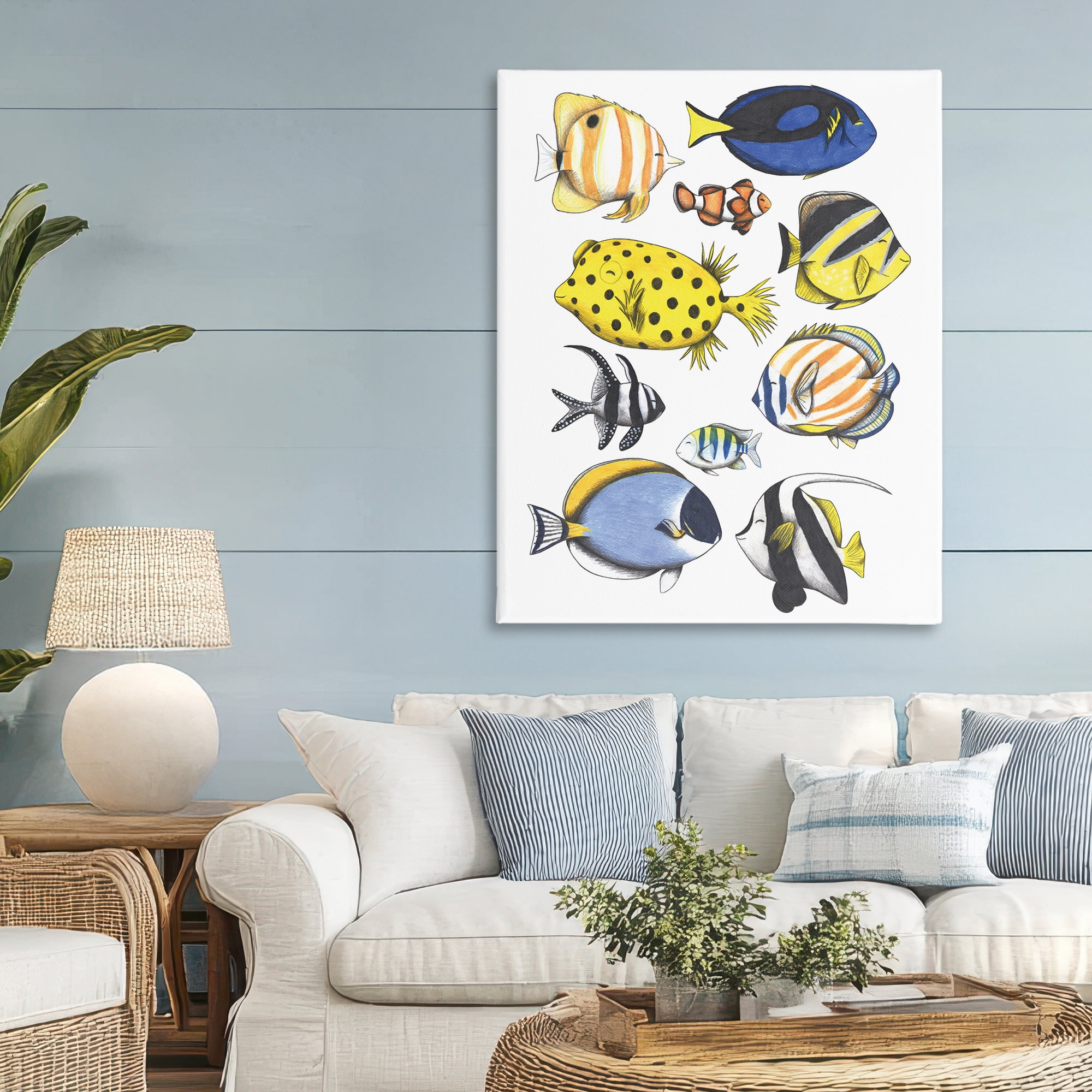 Stupell Industries Aquatic Fishes Collection Canvas Wall Art, design by Cecilia Battaini