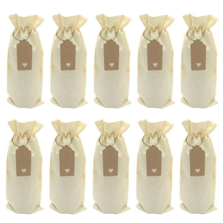 

fanshao 1 Set Wine Bags Universal Protective Imitation Linen Widely Applied Bottle Wraps for Party