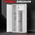 thumbnail image 6 of DNA Motoring 72" White Lockable Metal Storage Wardrobe Cabinet w/ Hanging Rod & 4 Shelves, 6 of 7