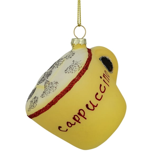 Northlight 4" Glittered Cappucino Glass Christmas Ornament
