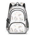 thumbnail image 2 of Unicorn and Cloud White Pattern Backpack for School, Cute School Bag with Adjustable Shoulder Straps and Padded Back, 16.9"x12.6"x5.9", 2 of 4