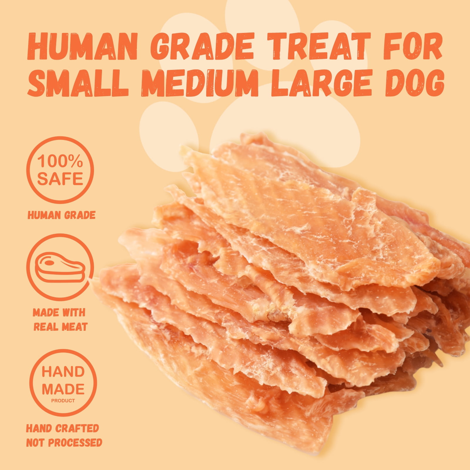 (2 pack) Pawmate Chicken Jerky Dog Treats, Pure & Tasty Jerky for Small Medium Large Dogs, 11oz