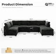 thumbnail image 5 of Ovios Oversized Modular Sectional Sofa Couch 130.7 Inch 6 Seater U Shaped Sofa with Ottoman Modern Deep Seat Cloud Corduroy Couches for Living Room,Office, Black, 5 of 9