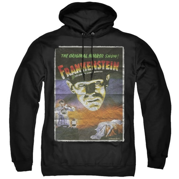 Universal Monsters Frankenstein One Sheet Adult Pullover Hoodie Sweatshirt Black