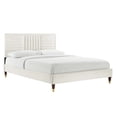 thumbnail image 2 of Modway Sofia Channel Tufted Performance Velvet Twin Platform Bed in White, 2 of 8